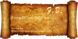 Forgács Dóra névjegykártya